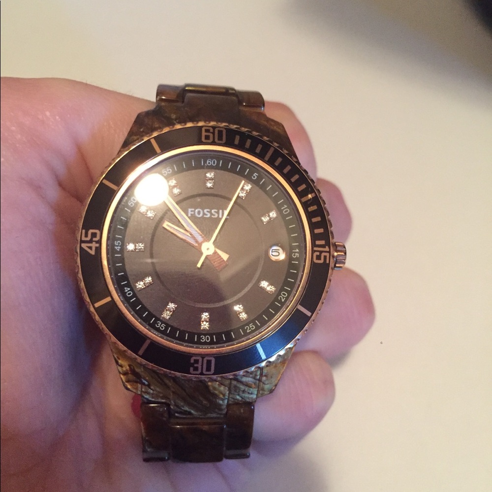 Fossil Watch Tortoise and Bronze